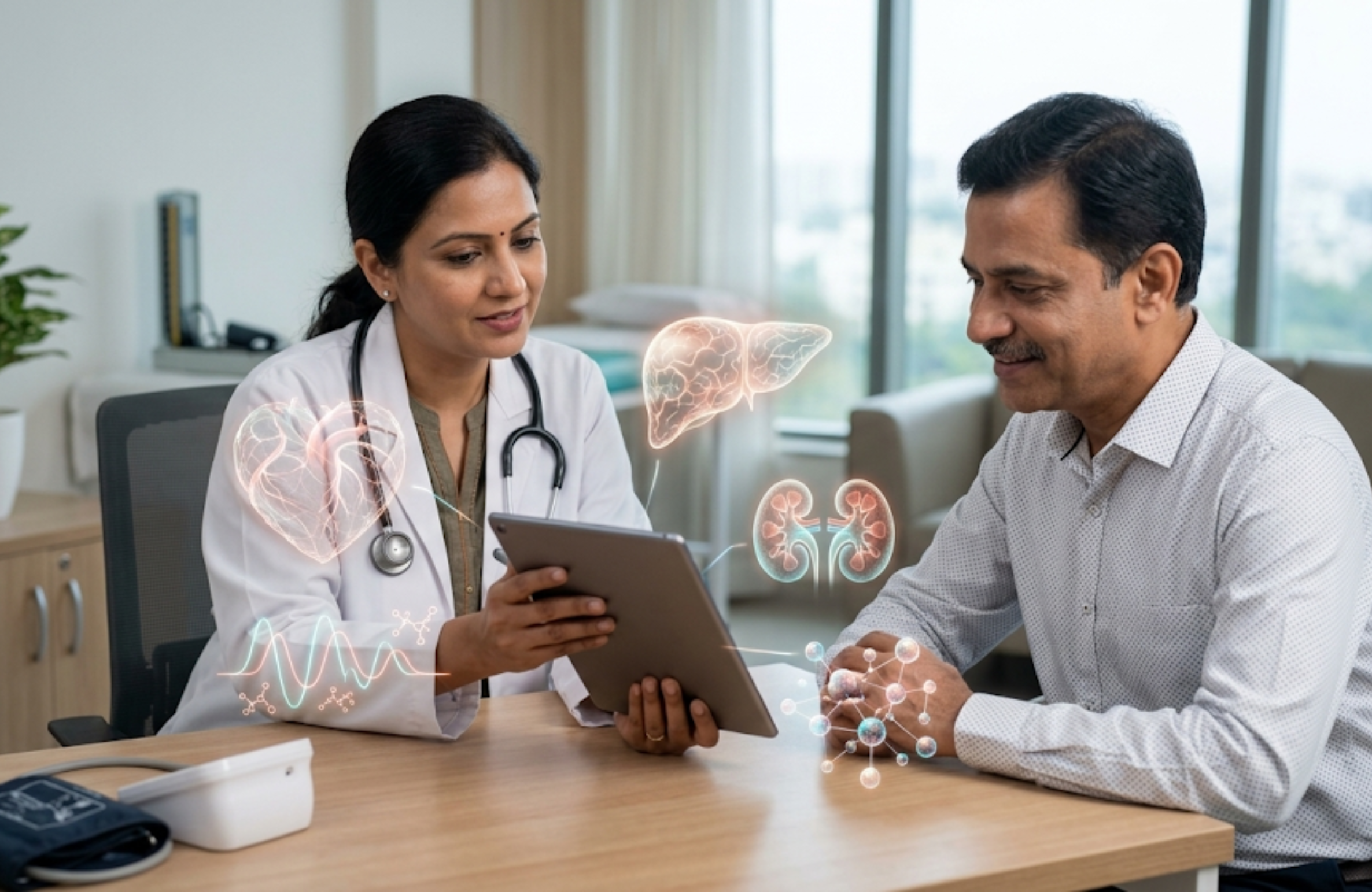 Doctor discussing early disease detection and preventive health screening